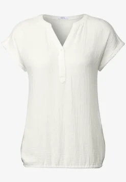Mousseline blouse met korte mouwen