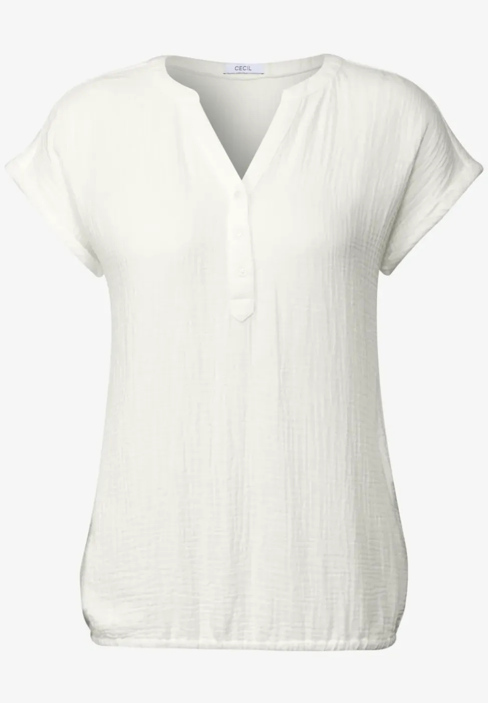 Mousseline blouse met korte mouwen