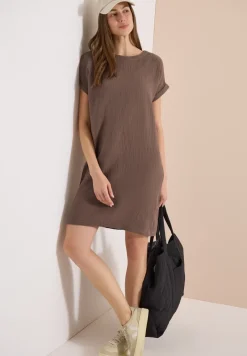 Mousseline jurk met korte mouwen