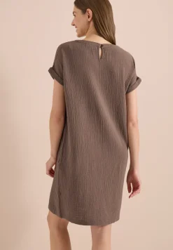 Mousseline jurk met korte mouwen