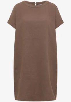 Mousseline jurk met korte mouwen