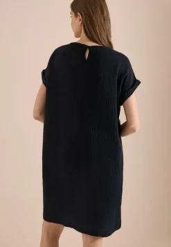 Mousseline jurk met korte mouwen