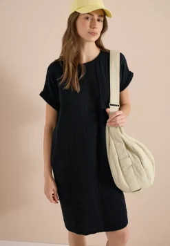Mousseline jurk met korte mouwen