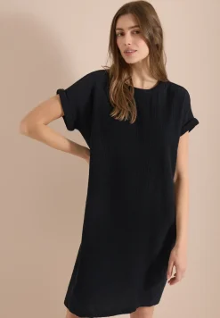 Mousseline jurk met korte mouwen