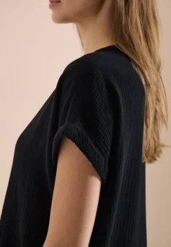 Mousseline jurk met korte mouwen