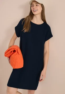 Mousseline jurk met korte mouwen