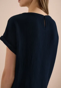 Mousseline jurk met korte mouwen