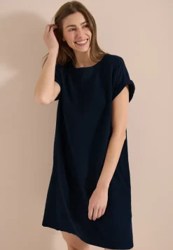 Mousseline jurk met korte mouwen