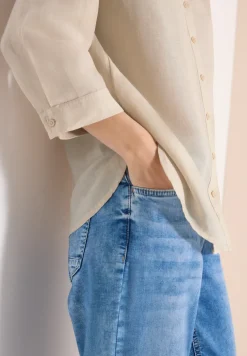 3/4 mouw blouse van linnenmix