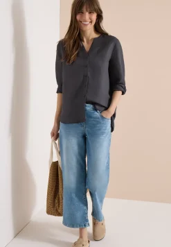3/4 mouw blouse van linnenmix