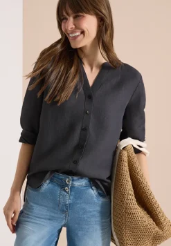3/4 mouw blouse van linnenmix