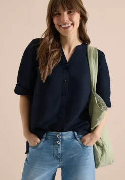 3/4 mouw blouse van linnenmix