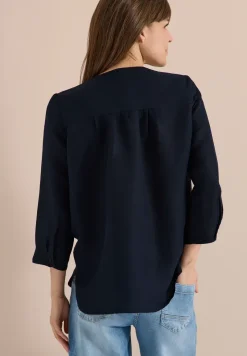 3/4 mouw blouse van linnenmix