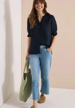 3/4 mouw blouse van linnenmix