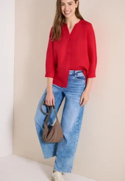 3/4 mouw blouse van linnenmix