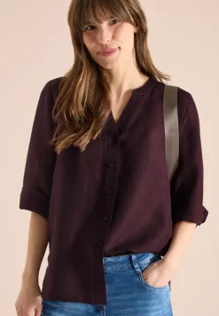 3/4 mouw blouse van linnenmix