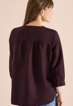 3/4 mouw blouse van linnenmix