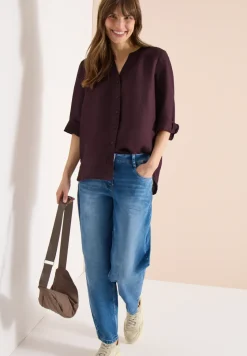 3/4 mouw blouse van linnenmix