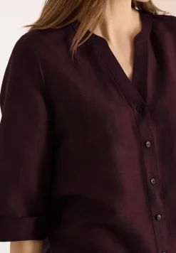 3/4 mouw blouse van linnenmix