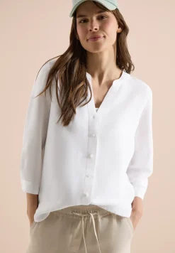 3/4 mouw blouse van linnenmix