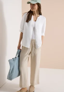 3/4 mouw blouse van linnenmix