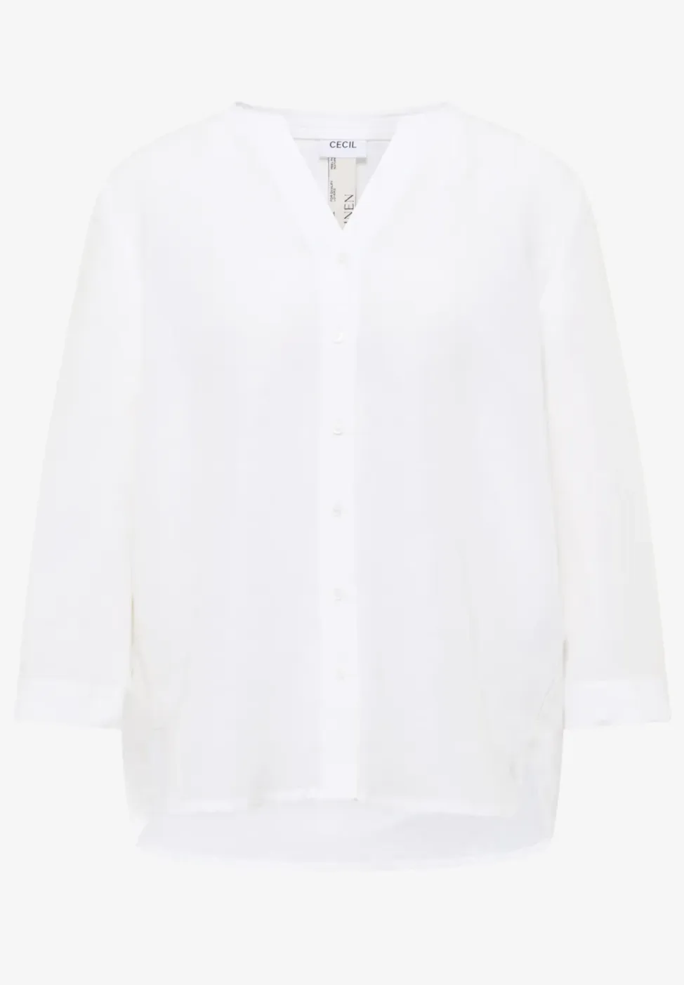3/4 mouw blouse van linnenmix