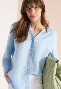 3/4 mouw blouse van linnenmix