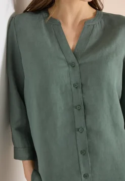 3/4 mouw blouse van linnenmix