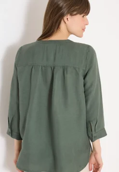 3/4 mouw blouse van linnenmix