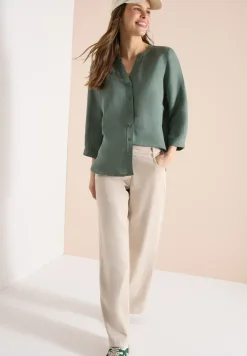 3/4 mouw blouse van linnenmix
