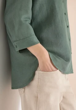 3/4 mouw blouse van linnenmix