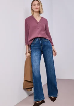 3/4-mouwen blouse in mousseline kwaliteit