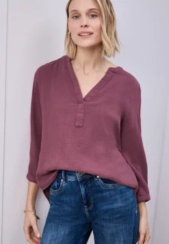 3/4-mouwen blouse in mousseline kwaliteit