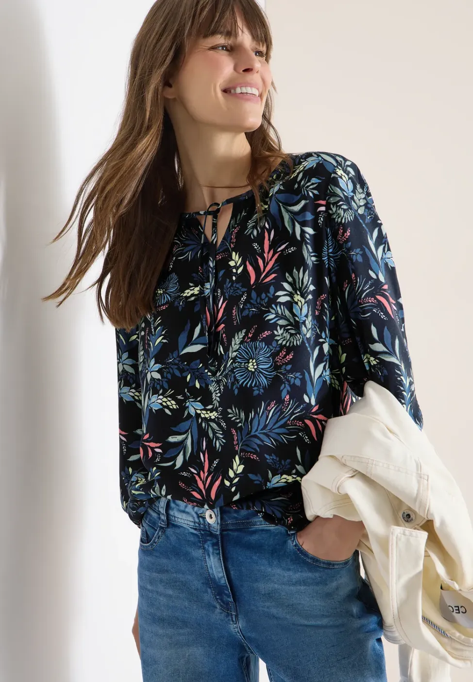 3/4-mouwen blouse met bloemenpatroon