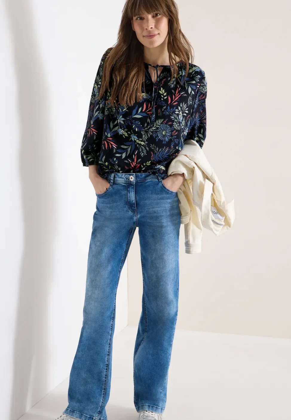 3/4-mouwen blouse met bloemenpatroon