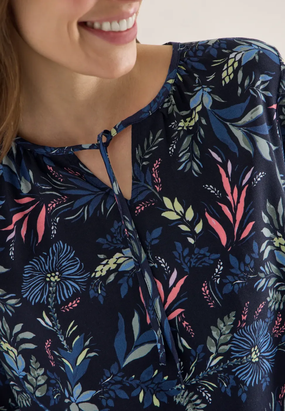 3/4-mouwen blouse met bloemenpatroon