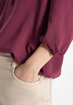 3/4-mouwen blouse met gespleten hals