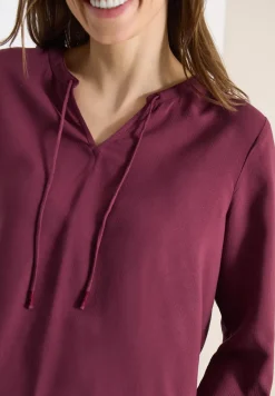 3/4-mouwen blouse met gespleten hals