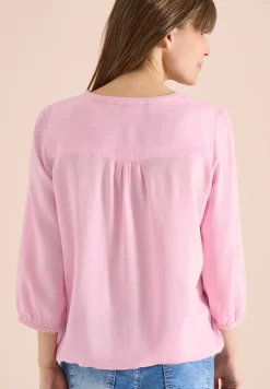 3/4-mouwen blouse met gespleten hals