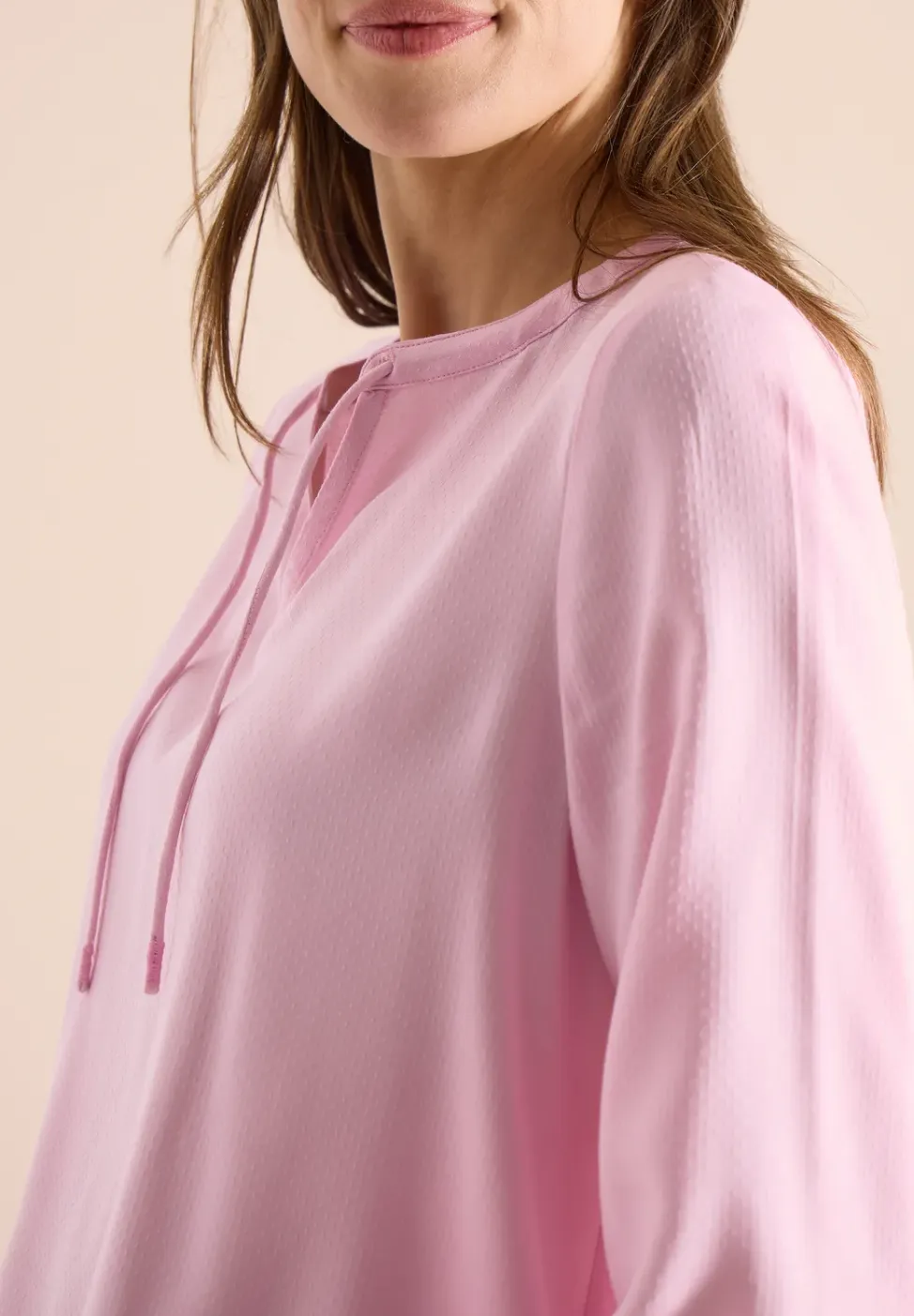 3/4-mouwen blouse met gespleten hals