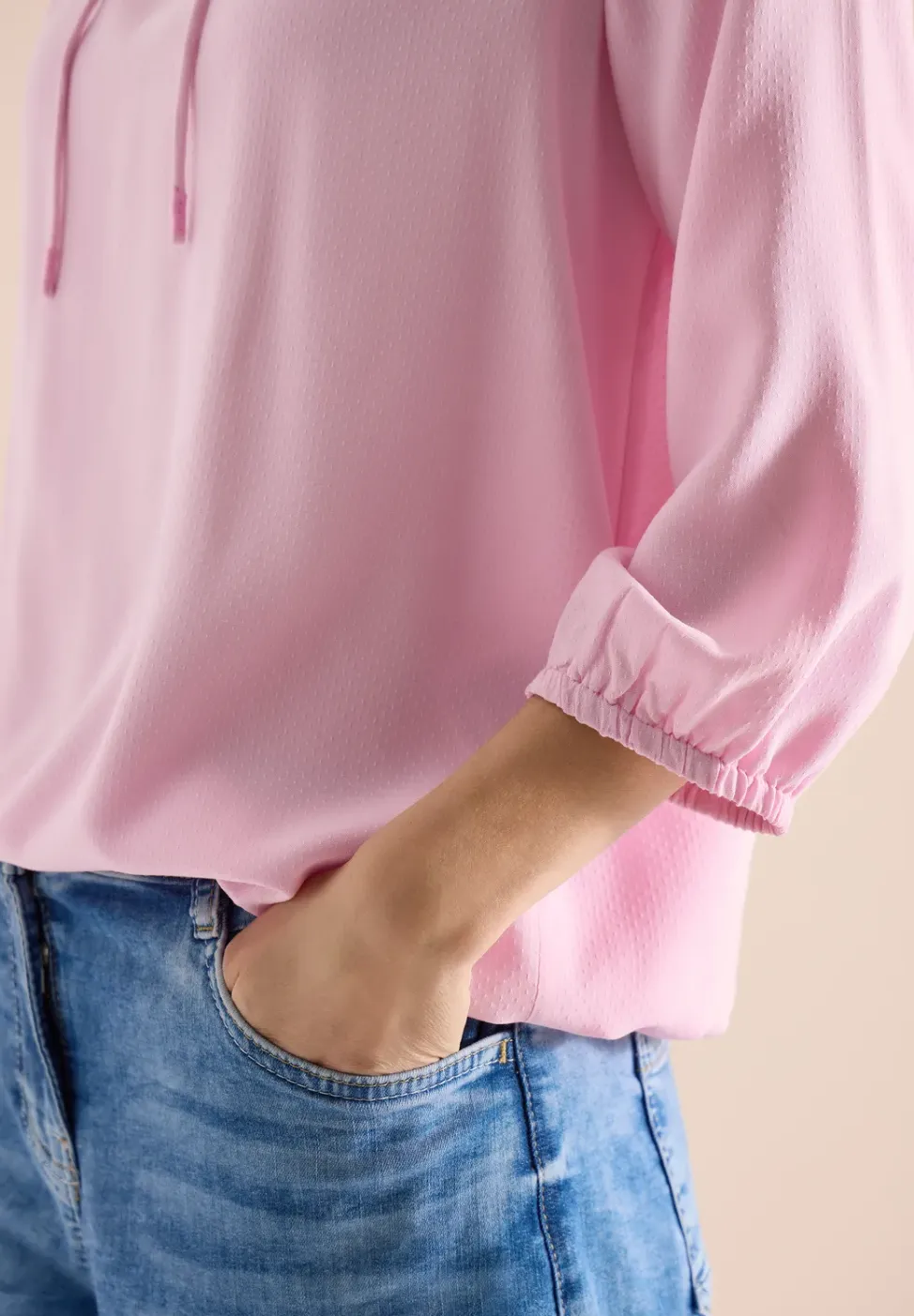 3/4-mouwen blouse met gespleten hals