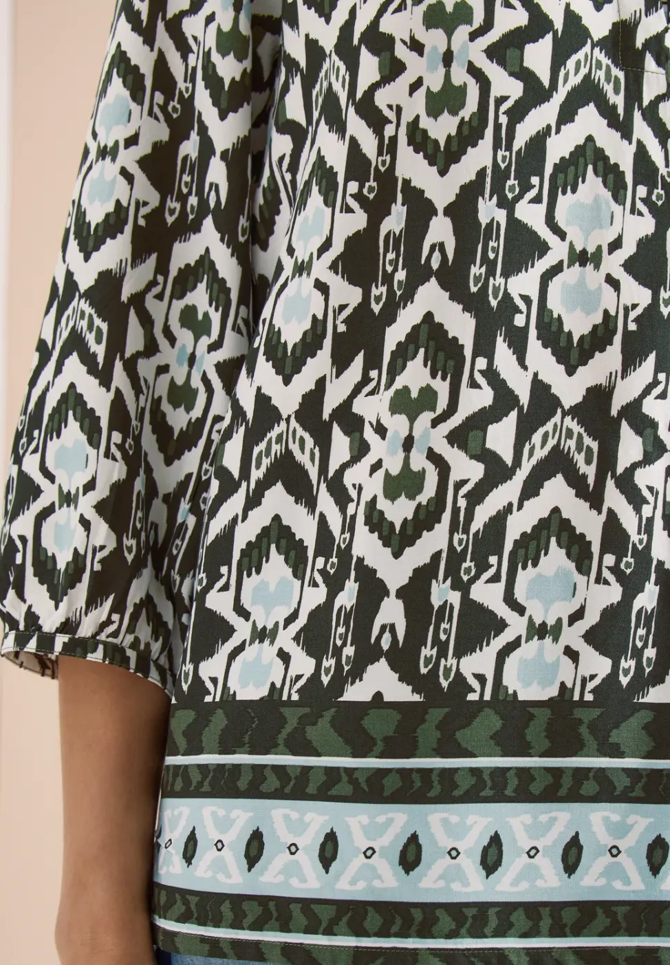 3/4-mouwen blouse met grafisch patroon
