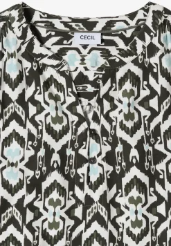 3/4-mouwen blouse met grafisch patroon