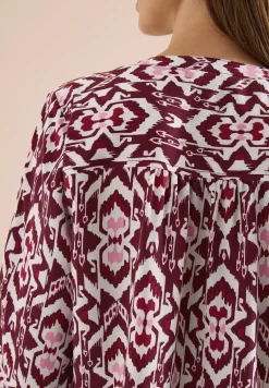 3/4-mouwen blouse met grafisch patroon