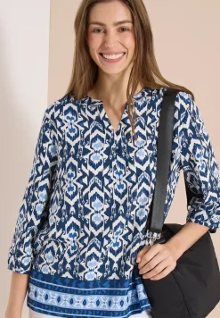 3/4-mouwen blouse met grafisch patroon
