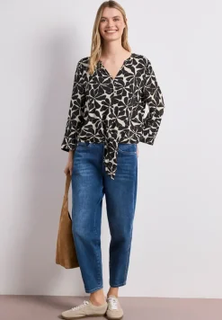 3/4-mouwen blouse met knoopdetail