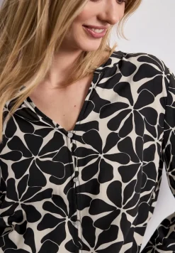 3/4-mouwen blouse met knoopdetail