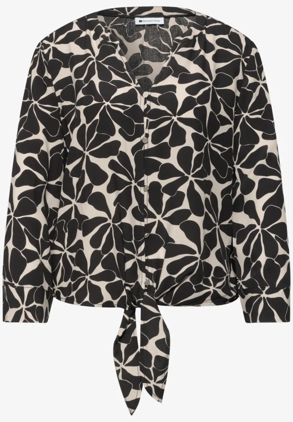 3/4-mouwen blouse met knoopdetail