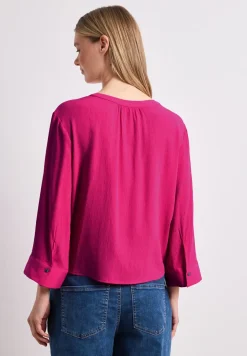 3/4-mouwen blouse met knoopdetail