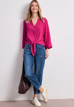 3/4-mouwen blouse met knoopdetail